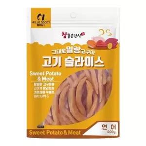 헬로도기 그대로 말랑고구마 고기슬라이스 연어 200g