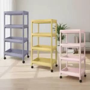 [생활] 수납 바퀴 트레이 선반 철제 달린 다용도 이동식 4단 카트 정리대