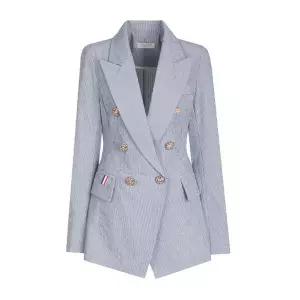 [하프클럽/비비드시크릿가너]여성 스트라이프 더블버튼 봄여름 정장 자켓