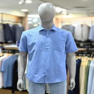 런던포그 세이브존04 폴리 포켓카라 블루반팔셔츠 LPA3A22Z[46]