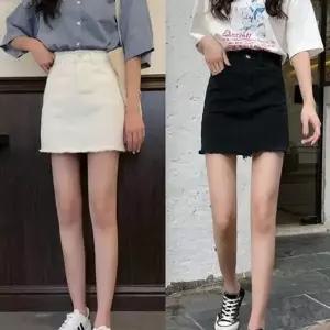 DHH-A50 하이웨스트 A라인 데님 스커트 (HSJ-WD59BDF)