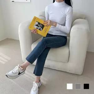 [리빌모아]여자 데일리 무지 하이넥 베이직 반목 티셔츠 SDW-TSA-SSD220944