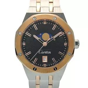 카리타스 문페이즈 다이아몬드 여성 선물 명품 예물 고급 로즈골드 콤비 메탈 손목 시계 / C500BF
