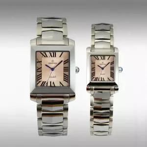 카리타스 고품격 로마자 로즈골드 다이얼 커플 선물 명품 예물 고급 사각 메탈 손목 시계 / C150R