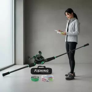 민물 루어낚시 입문용 카본 낚싯대 베이트릴 풀세트 우핸들 채비 포함