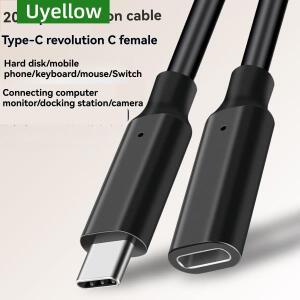 Uyellow USB3.2 Gen2 2 USB C 연장 케이블 타입 익스텐더 20Gbps 데이터 비디오 4K 60Hz PD 240W 충전 PC
