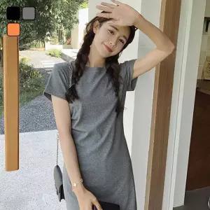 [리빌모아]여자 데일리 라운드 무지 반팔 트임 원피스 DHTW-OPH-SN2565152