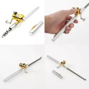 ( )펜모양 미니 낚싯대 실버 계곡 초보자 휴대용