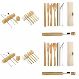( )여행 휴대용 대나무 수저 칫솔세트 케이스 포함 여행용키트 여행세트
