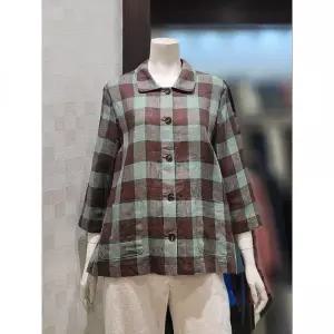 벨라디터치 V1F2BL63 린넨 체크 블라우스 자켓 P003790712 735520
