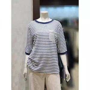 벨라디터치 V1F2TS28 린넨 줄무늬 티셔츠 P003792680 735516