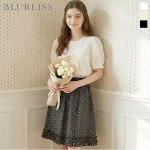 [블루레이스] 레이스 배색 펀칭 블라우스_B6M1BL5761