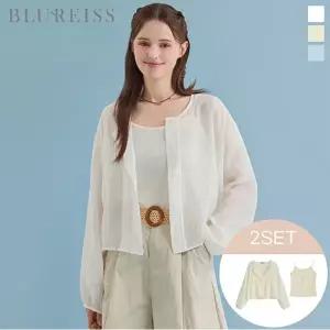 [블루레이스] [2SET]시스루 긴팔 블라우스+나시_B6M1BL5741