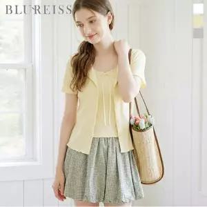 [블루레이스] 레이스 배색 가디건 티셔츠_B6M3TS6921