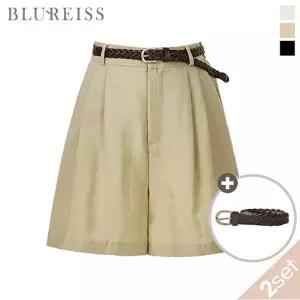 [블루레이스] [벨트SET]뒤밴딩 3부 핀턱 팬츠_B6M1PT7211