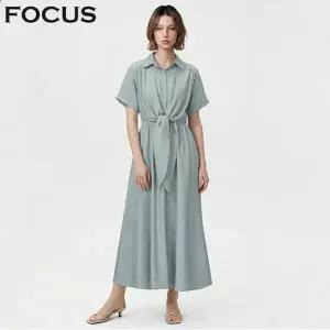 [포커스] 타이 셔츠 레이어드 롤업 원피스_VF6M1OP3311
