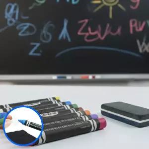 MF06 화이트보드크레용 8색 브라이트 수성 보드용 컬러 어린이크레용 교실칠판 유아미술