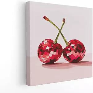 APJYM 펑키 Y2K 디스코 볼 체리 월 아트 트렌디 레트로 70년대 프레피 핑크 소녀 에스테틱 캔버스 여자