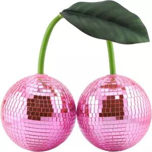 디스코 볼 체리 미러 행잉은 DJ 클럽 스테이지 바 파티 웨딩 홀리데이 장식 홈 핑크 을 위해 빛을