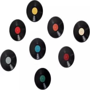 LXUEJIE 8개 빈 비닐 레코드 벽 장식 9인치 가짜 앨범 커버 포스터 스티커 홈 월 음악 파티