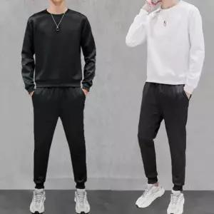 [옷자락]남자 슬림 팬츠 롱슬리브티 무지맨투맨 밴딩조거 세트