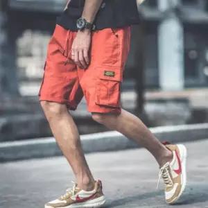 [옷자락]남자 투컬러 주머니 포인트 빅 바지 건빵 하프 반바지