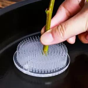 플라워 꽂이받침 침꽂이 흡착형 고정핀 원형 절화 수반 꽃장식 침봉꼴이