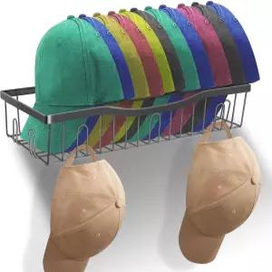 벽용 NAKBINX 금속 모자 랙 업그레이드된 미끄럼 방지 디자인으로 각 제자리에 고정하고 야구 정리함 최대