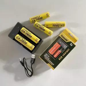 KC인증 18650 배터리 2개 2600mAh 2구 충전기
