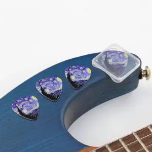 현악기 소품 기타 피크 3종 명화 디자인 보관 케이스 세트 통기타 일렉 베이스