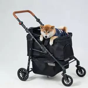 AAApex 소형 및 중형견용 아틀리에 반려동물 유모차 2인용 더블 도그 80파운드 용량의 경량 통합 디자인