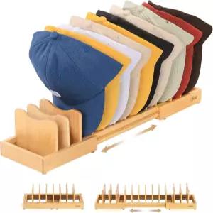 야구 모자용 확장형 스탠드 7~13개의 대나무 정리함 옷장용 홀더 침실 서랍장 신발장대나무