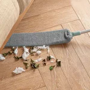 집안 구석구석 청소 밀대 틈새 먼지 털이 제거 스틱 길이조절 고급형 극세사 (극세사 여분 포함)