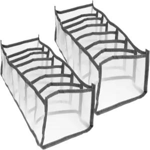 프레티줌 2세트 서랍 속옷 정리함 옷장용 7그리드 메쉬 접이식 브라 디바이더 보관함 여성 상자