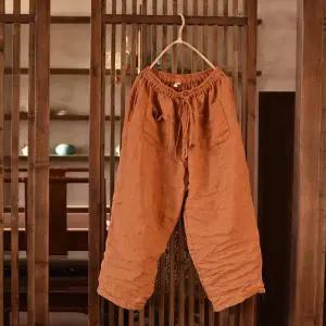 절바지 여성 빅사이즈 여름 절복바지 루즈핏 고무줄 주름옷