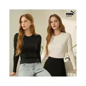 푸마 슬림핏 골지 브라탑 롱슬리브 1종 택일 909865