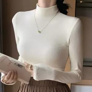 [셀러에이드]여성 이너 슬림핏 골지니트 반폴라 티셔츠