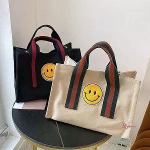 스마일 캔버스 천 기저귀 에코 가방 패치 백 에코천백vwx197