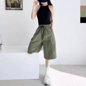 [리빌모아]여자 후디 카고 반바지 팬츠 DJW-PTH-SGSSNP52W-연베이지