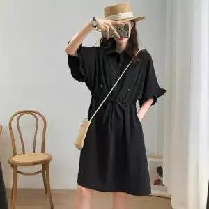 [리빌모아]여자 나풀 허리 끈 반팔 카라 셔츠 원피스 LDW1-OPS-SSIS366