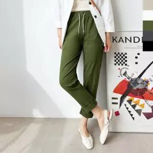 [리빌모아]여자 커플 린넨 9부바지 밴딩팬츠 츄리닝 카고바지 조거팬츠 와이드팬츠 팬