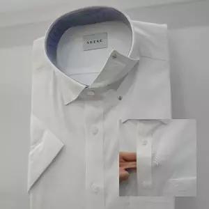 [예작]예작 23S/S 화이트 면,폴리 혼방/배색/스냅단추 일반핏 반팔셔츠 YJ3MBR201_SC