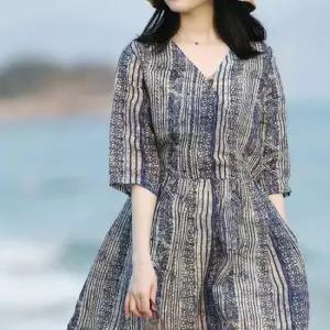 나시원피스 브이넥여름 휴양지모시드레스 반팔여성 여름 휴양지 바캉스 여성