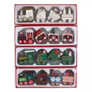 데코 인테리어 크리스마스 산타마을행 기차 4개 [BND39626]