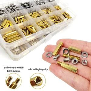 보드 스페이서 너트 키트 구리 M3 브래스 솔리드 세트 나사 육각 오프 스탠드 PCB M4 상자 구색 와셔 기둥 컬럼 M2 육각형