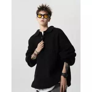 엘럽 남성 니트 가을 빈티지 커플 칼라넥 스웨터 터틀넥 원템3