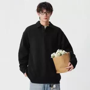 엘럽 남자 니트 캐주얼 칼라넥 봄가을 맨투맨 칼라 솔리드 트렌디 커플 원템3