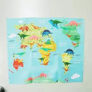 공룡 벽걸이 세계지도 창문가리개 창문가리개 인테리어천 세계지도벽걸이