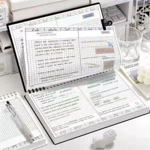 60매/120페이지 저널 루즈리프 노트패드 B5 다이어리 가로 칸이 있는 문구류 스케치북 노트북 사무실