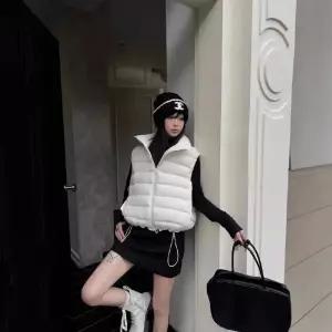 루타꽁몰 여사친 캐주얼 다운 하이넥 조끼 스트링 집업 자바라 HO1